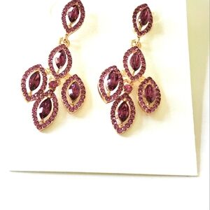 Elegant Gold and Purple Earrings